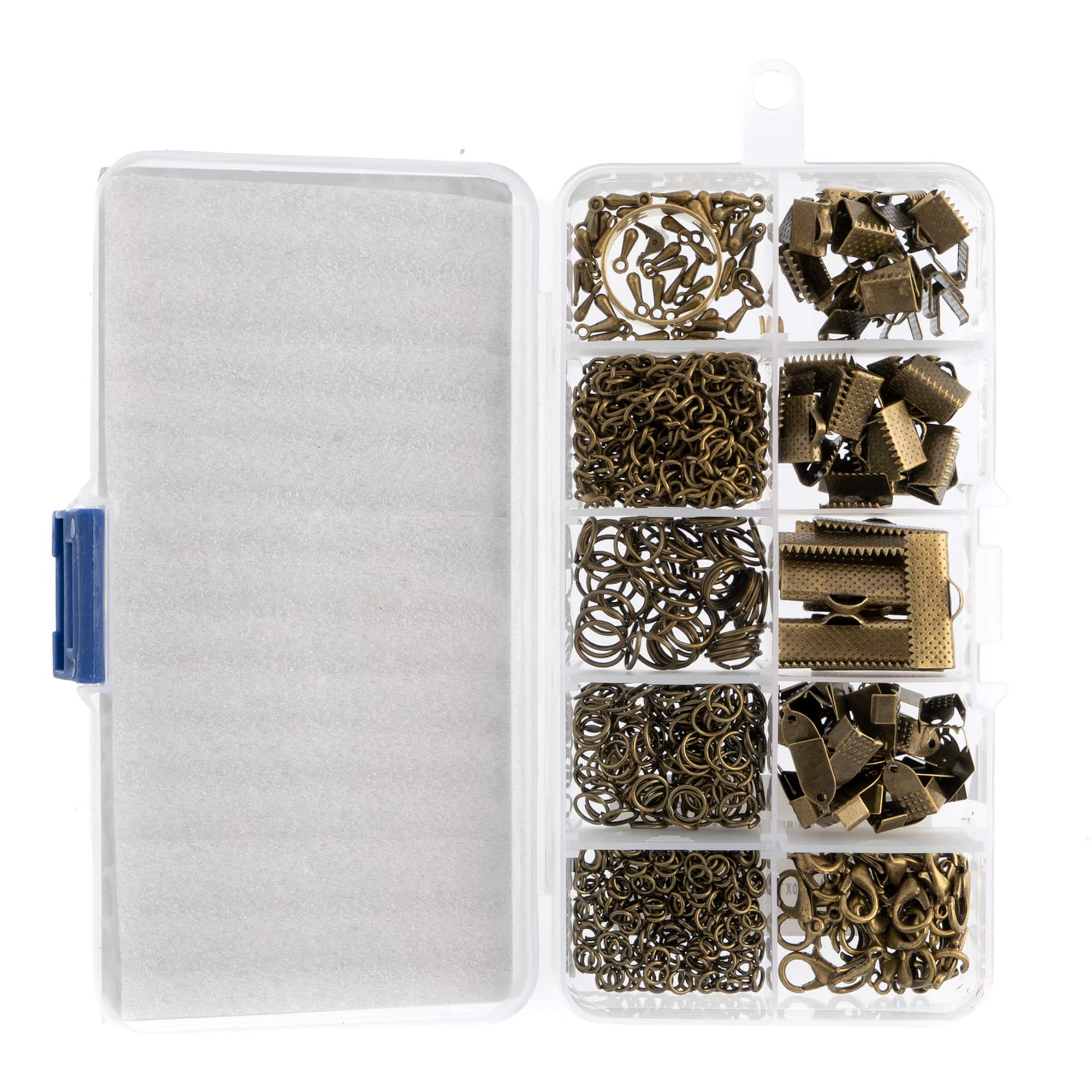 John Bead 10 Slots Rectangle Antique Copper Findings Jewelry Making Kit, 503ct.